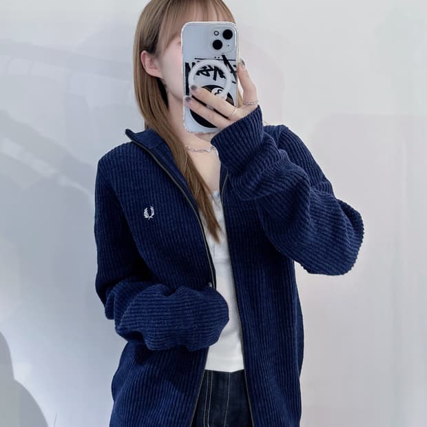 프레드페리 네이비 니트집업