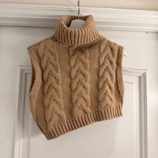 자라 울 니트 크롭 베스트