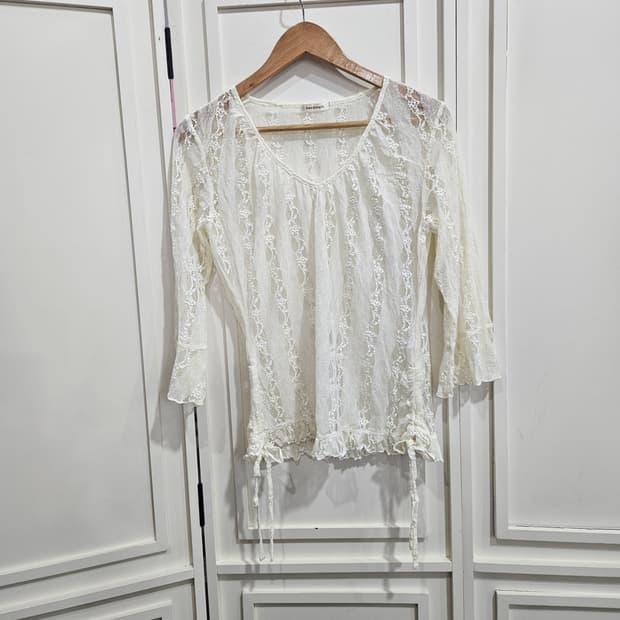 레이스시스루 블라우스 7부