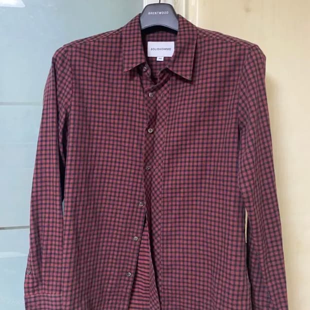 SOLID HOMME 솔리드옴므 체크셔츠 46사이즈