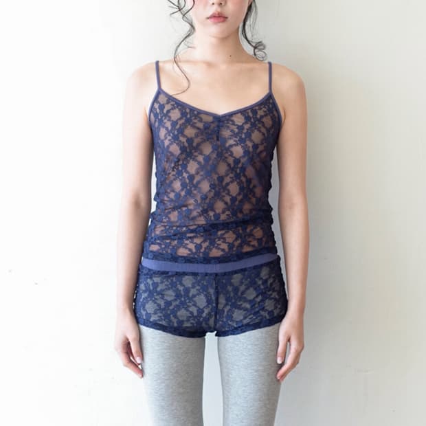 (새상품) 샵페어리 레이스 슬리브리스 네이비