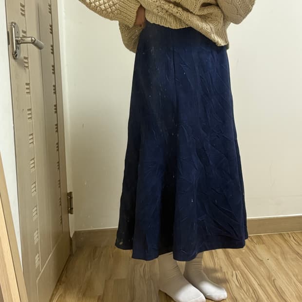 일본 빈티지 린넨 롱 스커트