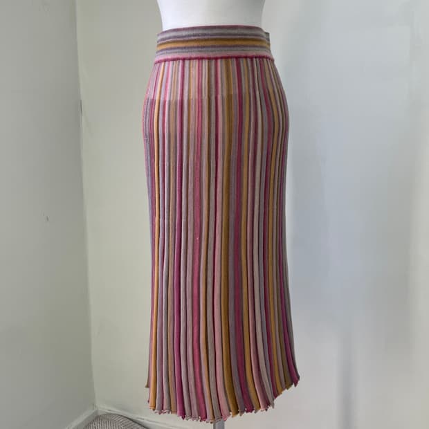 츠모리시타도 멀티컬러 니트 스커트 