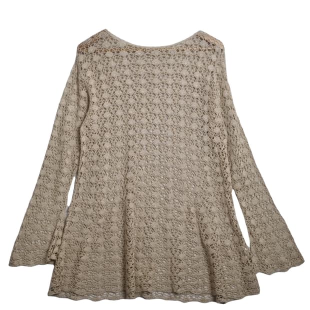 JPN 베이지 뜨개 블라우스 [M] 코튼 100%