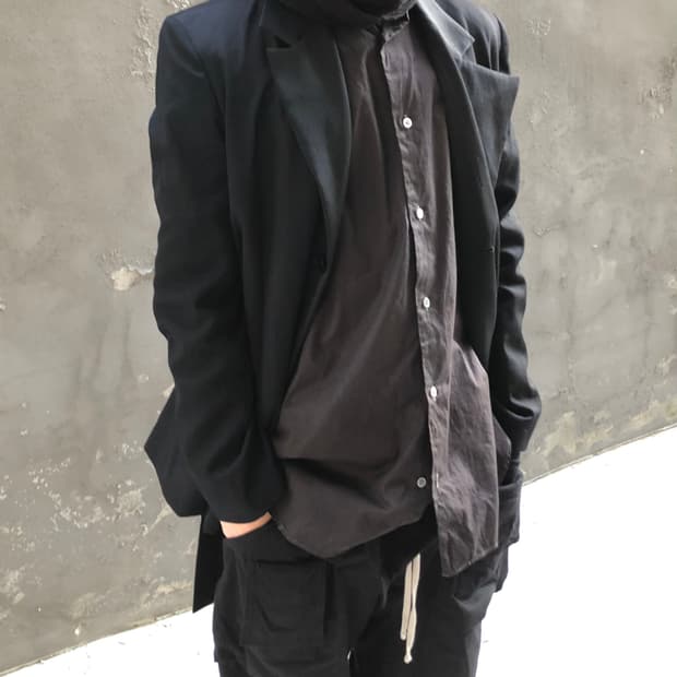 요지야마모토 차이나카라 롱셔츠