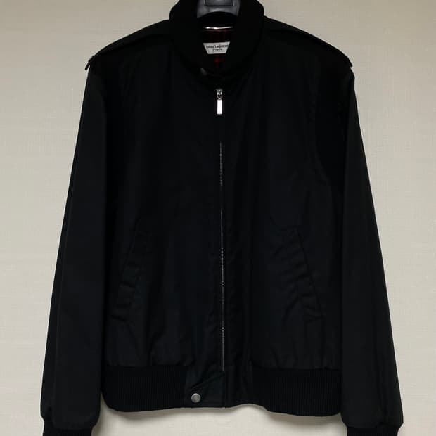 SAINT LAURENT WAX TEDDY RACER BOMBER
