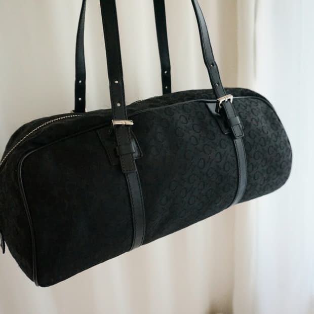 셀린느 패브릭 블랙 숄더 겸 토트백