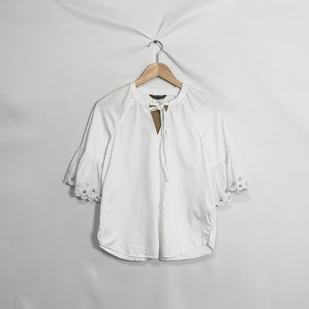 타미힐피거 리본 레이스 레이어드 블라우스 여성 빈티지 모리걸