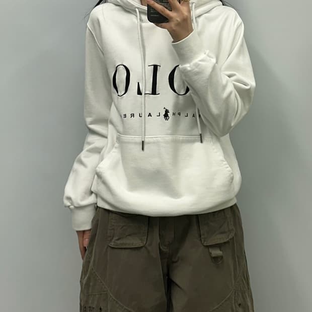 폴로 랄프로렌 신형 스펠아웃 화이트 후드티