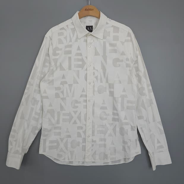 아르마니 익스체인지 Armani Exchange 로고 패턴 셔츠 M