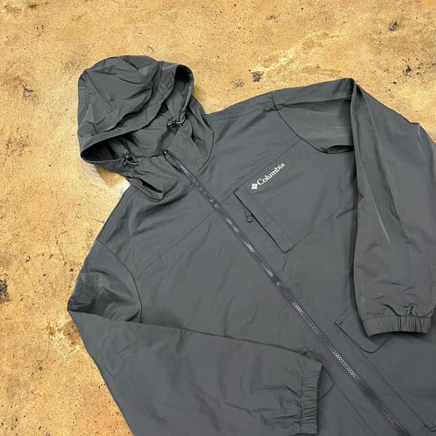 [정품/M] 컬럼비아 후드 바람막이 자켓 그레이 b10