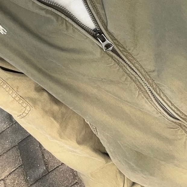 폴로 카키 후드집업