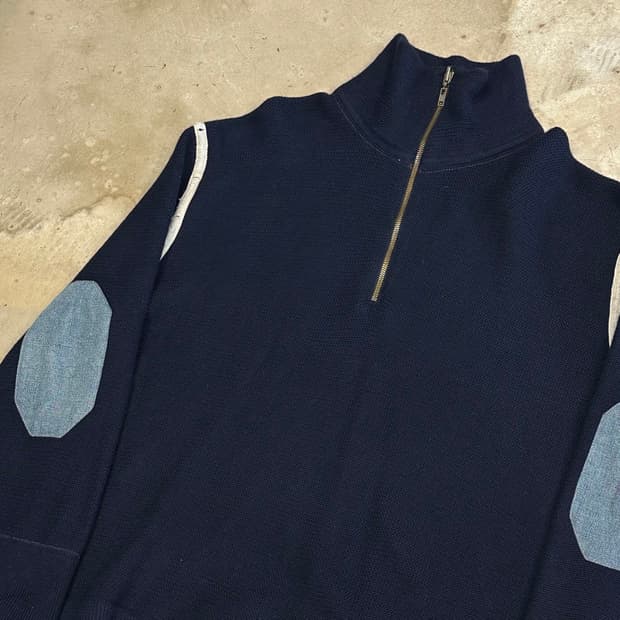 XL 메종 마르지엘라 네이비 반집업 니트