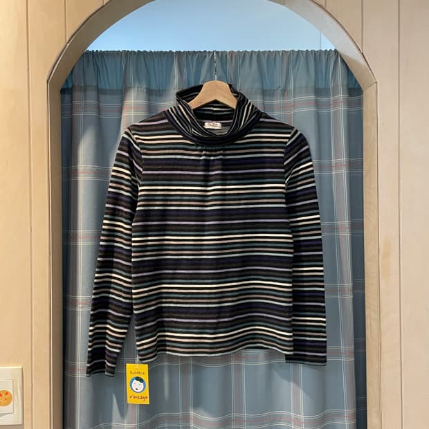 일본빈티지 스트라이프 셔링반폴라