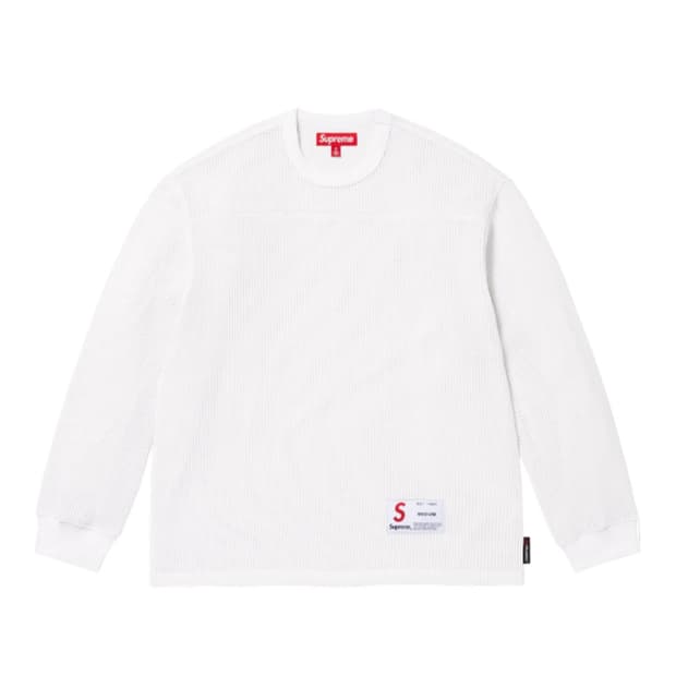 슈프림 폴라텍 메쉬 롱슬리브 풋볼 탑 화이트 25ss