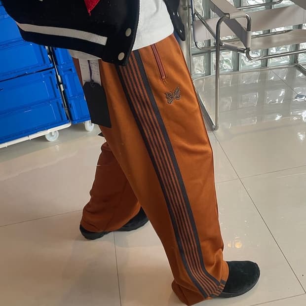 straight fit track pants poly