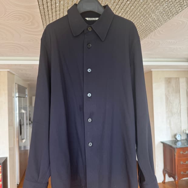 오라리 트로피컬 울 셔츠 4 size 네이비