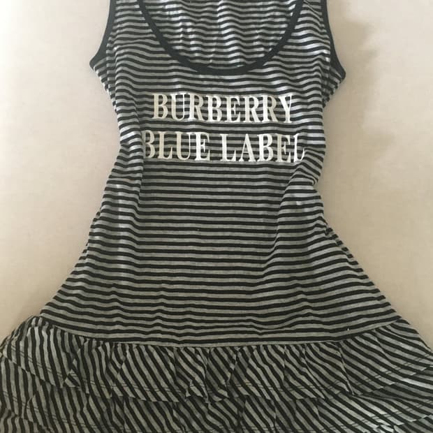 정품 버버리 블루라벨 스트라이프 나시 캉캉 원피스 히메 오네 갸루 러블리