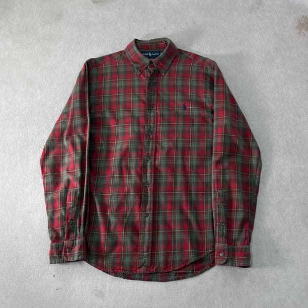 100 폴로랄프로렌 빈티지 체크 코튼 셔츠
