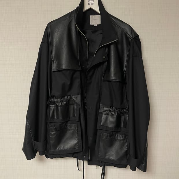 24ss 유스 패널 오버사이즈 필드 자켓 레더