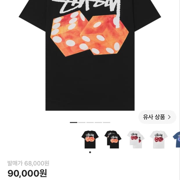 스투시 다이스 아웃 티셔츠 블랙 M사이즈