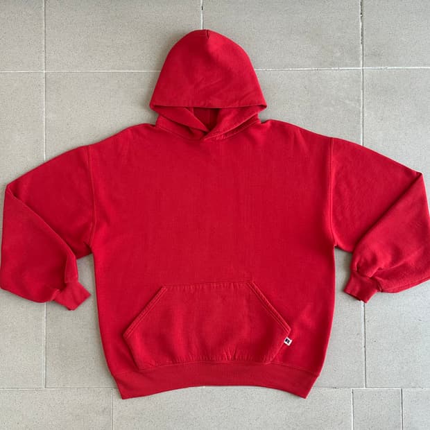 90s 빈티지 러셀 후드 레드 XL USA