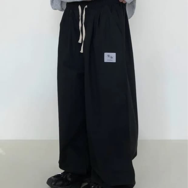 코르빈 핀턱 와이드 밴딩 팬츠