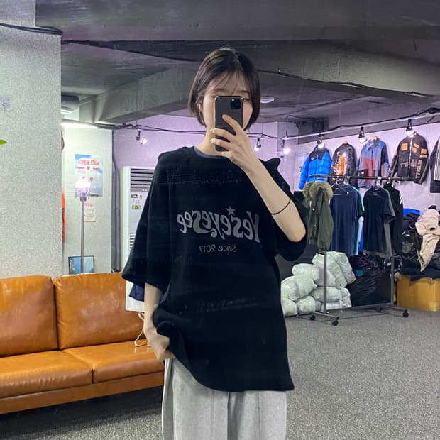 예스아이씨 빅로고 와플 반팔티 B1870