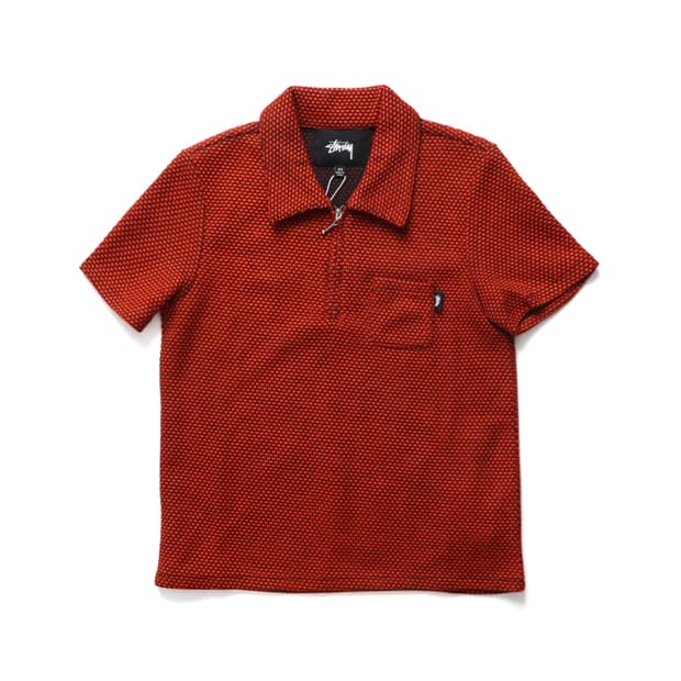 STUSSY Half Zip Polo Shirt