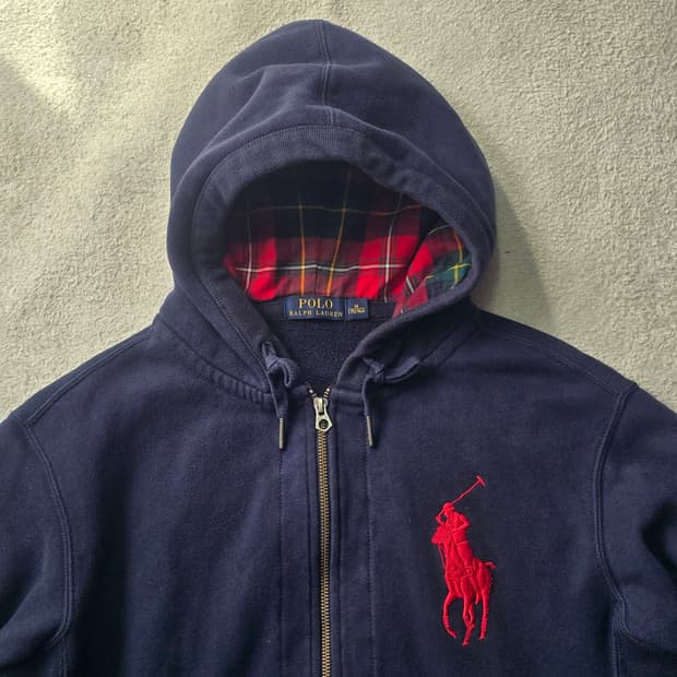 폴로랄프로렌 빅포니 후드 집업 네이비 M