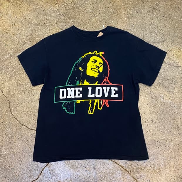 미국 빈티지 밥말리 프린팅 티셔츠 락티셔츠 반팔티