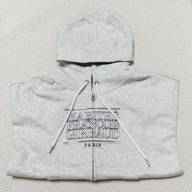 마리떼 클래식 로고 크롭 후드집업