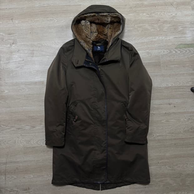 헤지스 모피안감 후드 야상 자켓