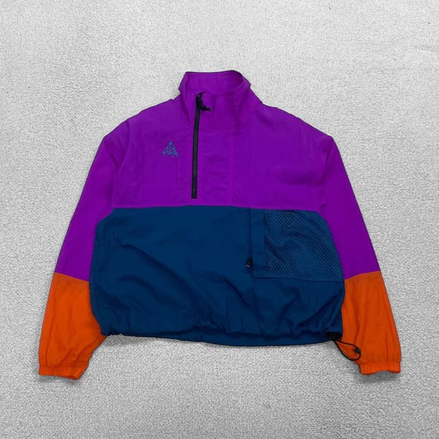 나이키 acg 우먼스 비비드퍼플 아노락 바람막이 자켓 