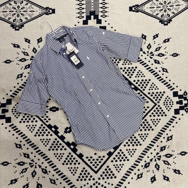 폴로 랄프로렌 골프 스트라이프 7부 반팔 셔츠 2 P00081