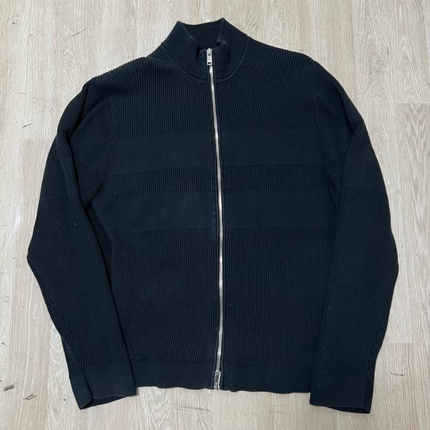 띠어리 남성 미니멀 블랙 니트집업 XL/105 