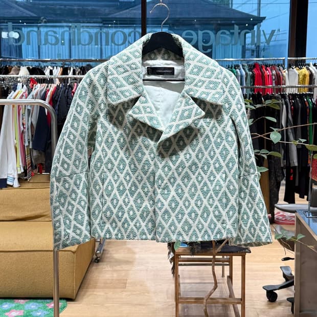디스퀘어드2 그린 패턴 크롭 자켓 