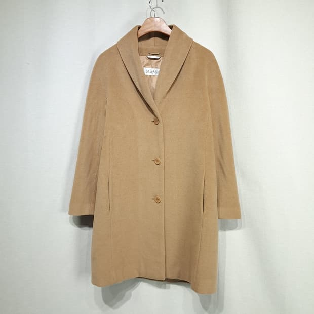 CL281 XL 막스마라 00s 이태리판 울캐시미어 숄칼라 카멜 코트