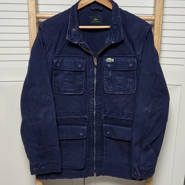 라코스테 딥네이비 워싱 워크 자켓