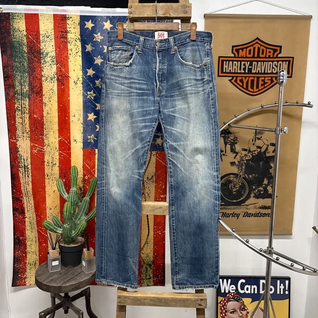 00s 리바이스 오리지널 501 빈티지 페이딩 데님팬츠 N942  