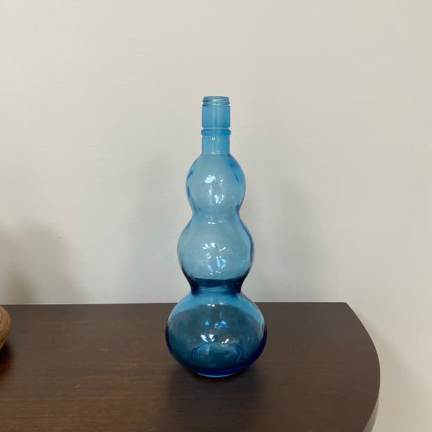 빈티지 블루 유리 화병 오브제