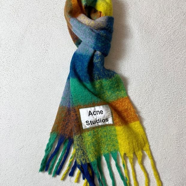 아크네스튜디오 알파카 울 멀티 체크 대형 목도리 Q1277