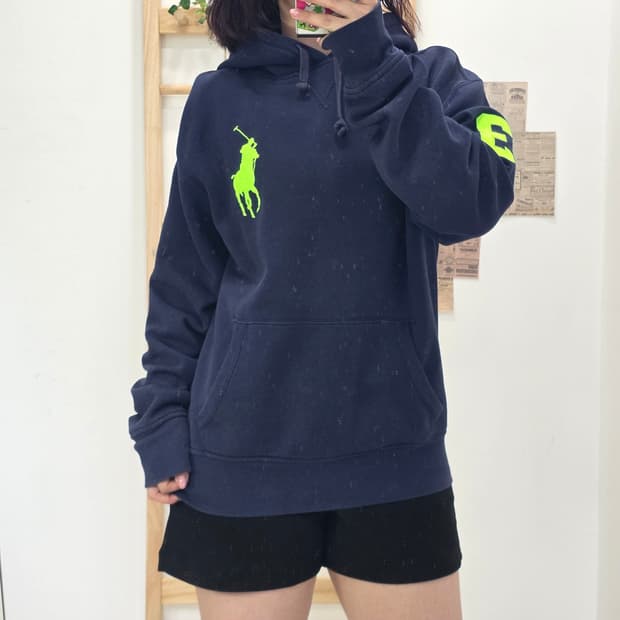 [프립]M/폴로 랄프로렌 빅포니 후드티 네이비