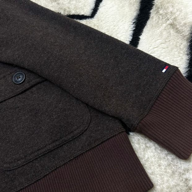 [L]타미힐피거 보카시 니트 가디건 자켓/브라운