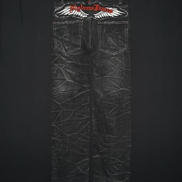 (nylaus) punk wing patch denim 