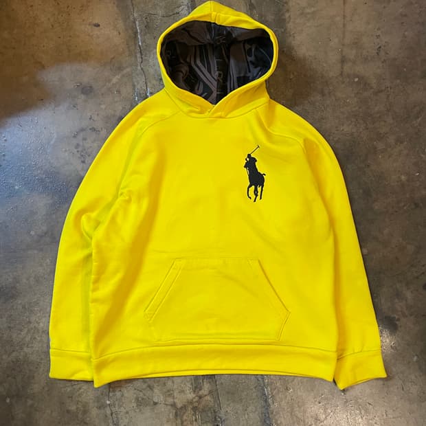 폴로 랄프로렌 빅포니 메쉬 후드 스웻 셔츠 옐로우