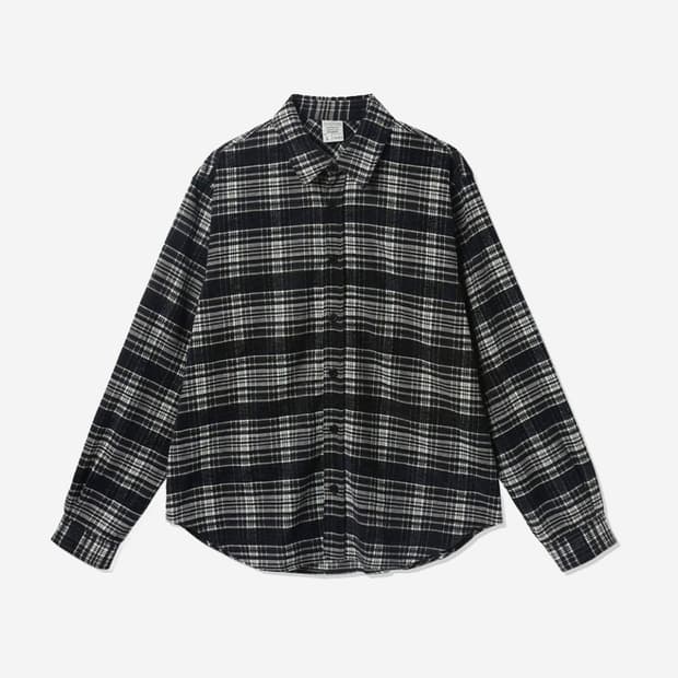 Stu 체크 셔츠 블랙 m size