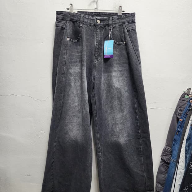 (새상품) YKK 흑청 워싱 데님 벌룬팬츠 