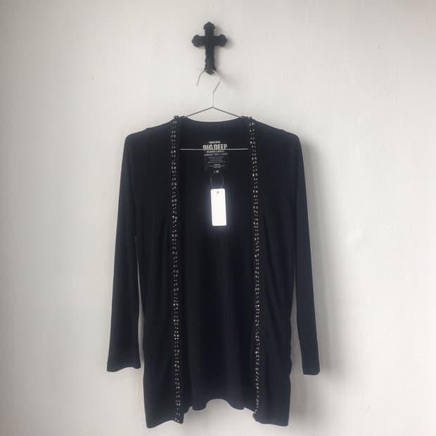 Dig deep beads point open cardigan