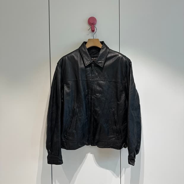 윌슨즈레더 레더 싱글카라 드리즐러 자켓